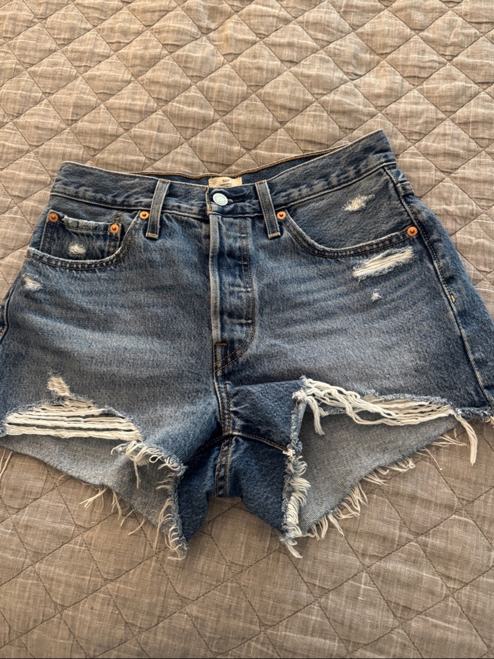 Levi's 501 Original High-Waisted Cutoff Button Fly Jean Shorts
